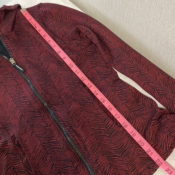 BrasilSul Athletic Jacket Sz Small Dark Red Black Zip Front - Picture 9 of 11